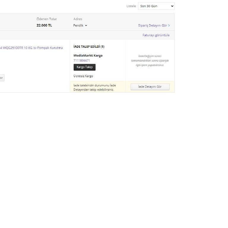 Media Markt Teslim Edilmeyen Kurutma Makinesi Ve Artan Fiyat Mağduriyeti
