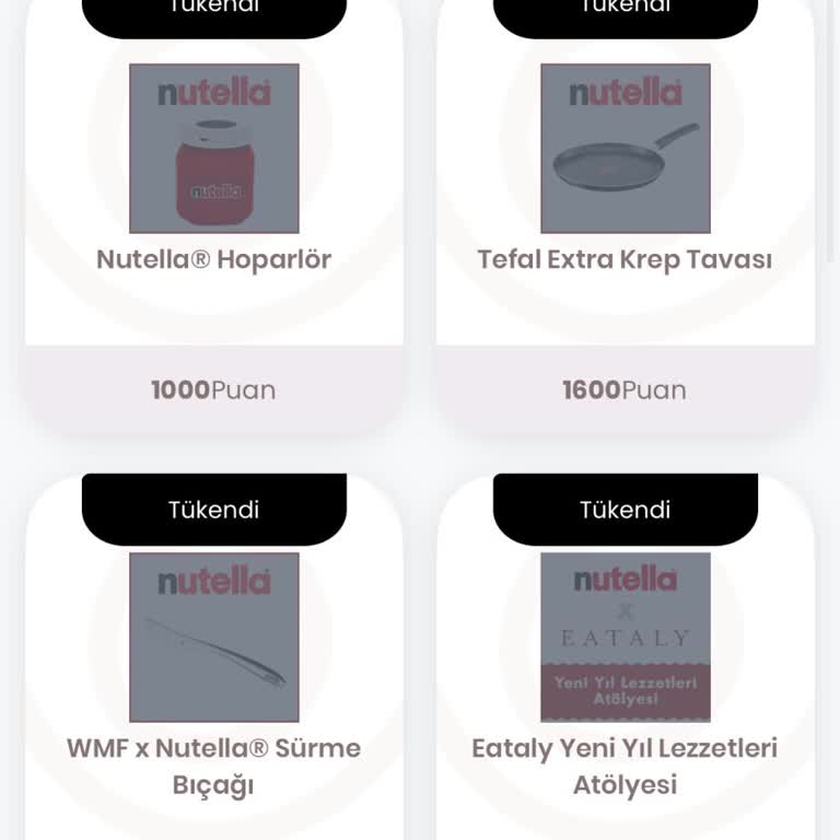 Nutella Puanlarıyla Hediye Alamama Sorunu