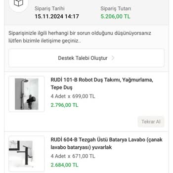 Rudi'den Sipariş Sonrası İletişim Sorunu Ve Para İadesi Beklentisi