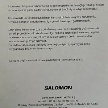 Salomon Ayakkabıda Kalite Sorunu Ve İade Reddi