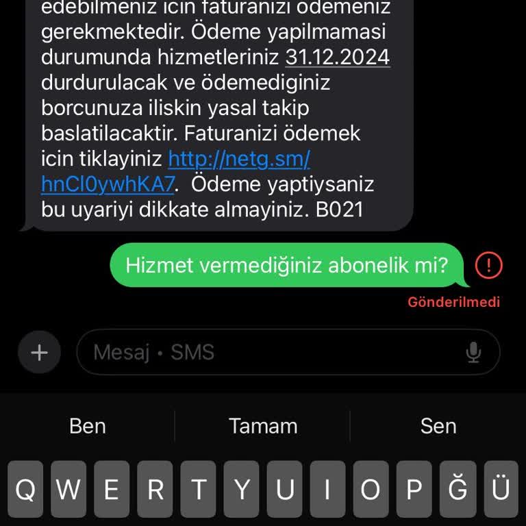 Kullanılmayan Hizmet İçin Fatura Şoku