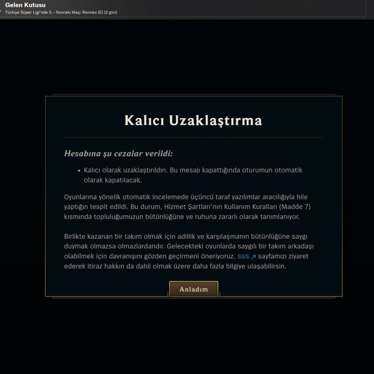 Haksız Ban Ve Yetersiz Destek Hizmeti