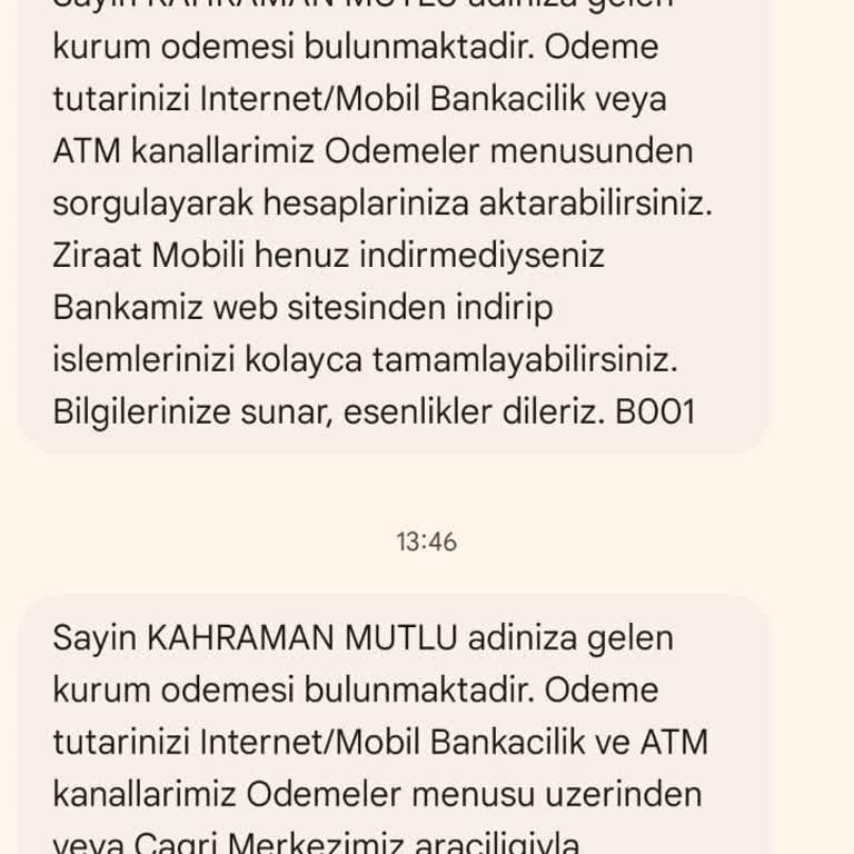 Yanlış Kurum Ödemesi Mesajı Ve Hesap Sorunu