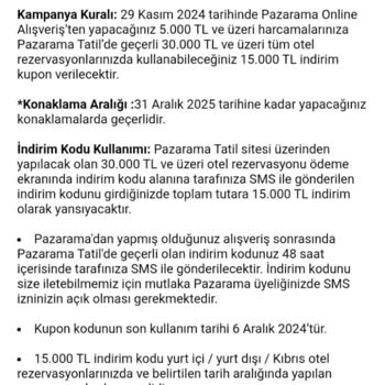 Kampanya İndirimi Kullanılamıyor