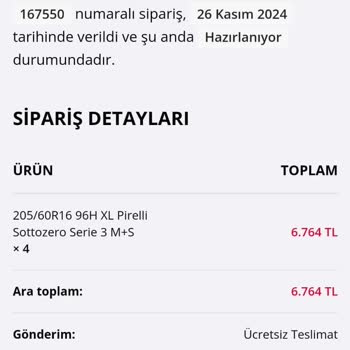 Onlastik.com'dan Aldığım Lastiklerin Teslim Edilmemesi Ve İade Sorunu