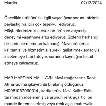 Mavi Ürünün Renk Solması Ve Esneme Sorunu