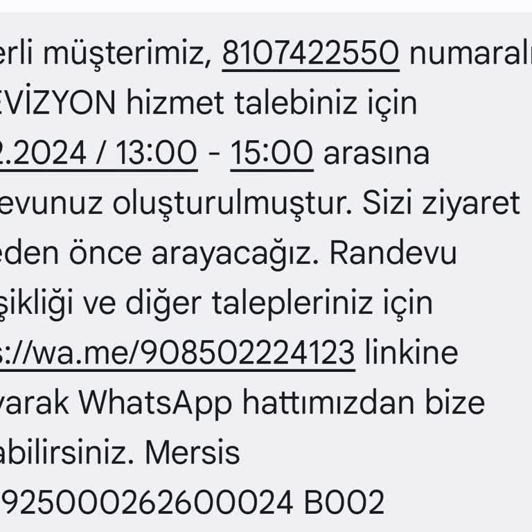 Vestel Servis Randevusu: Beklenen Hizmet Gelmedi