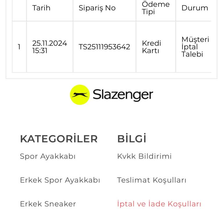 Slazenger'den Yanıltıcı Kargo Vaadi Ve İade Sorunu