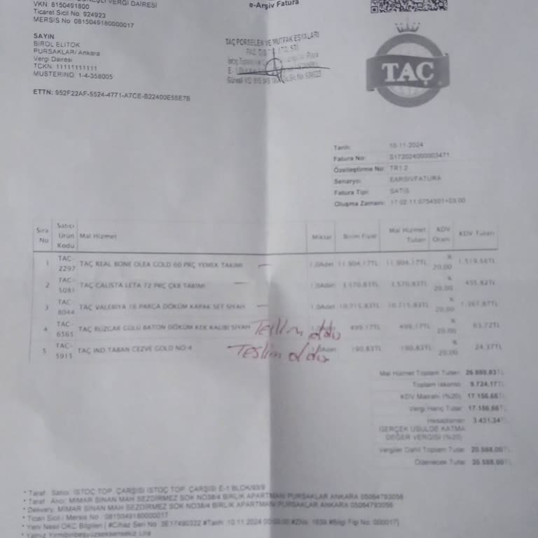 Taç Mağazası Teslimatında Büyük Hayal Kırıklığı