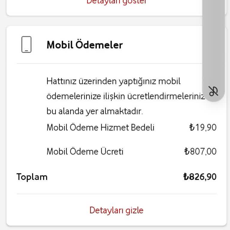 Vodafone Hatalı Mobil Ödeme Faturası