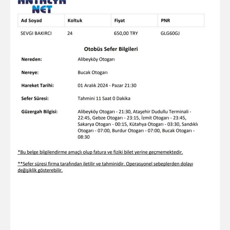 Antalya Net'in Erken Kalkışı Ve Mağduriyetimiz