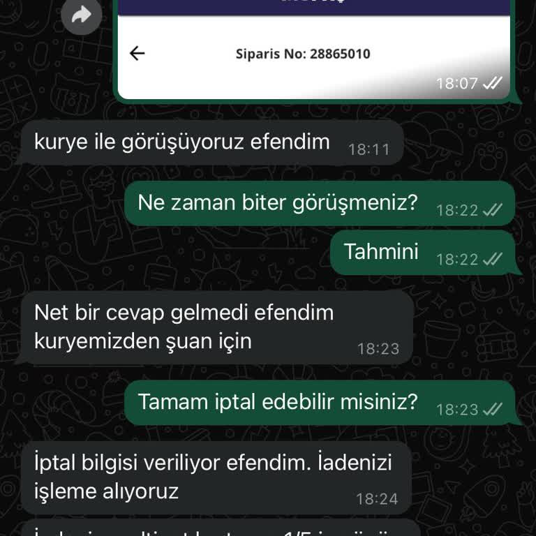 Teslim Edilmeyen Sipariş Ve Yetersiz Müşteri Hizmeti