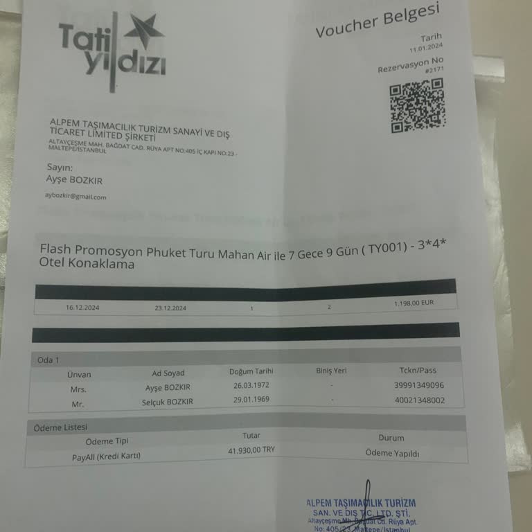 Phuket Turu Rezervasyonunda İletişim Sorunu