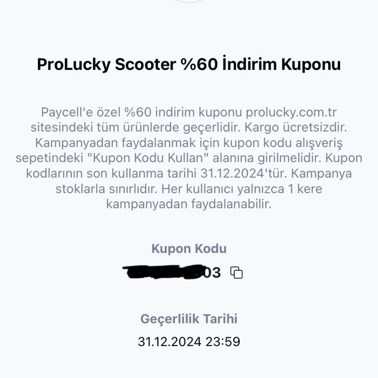 Paycell Kuponunun Prolucky Sitesinde Geçersiz Olması