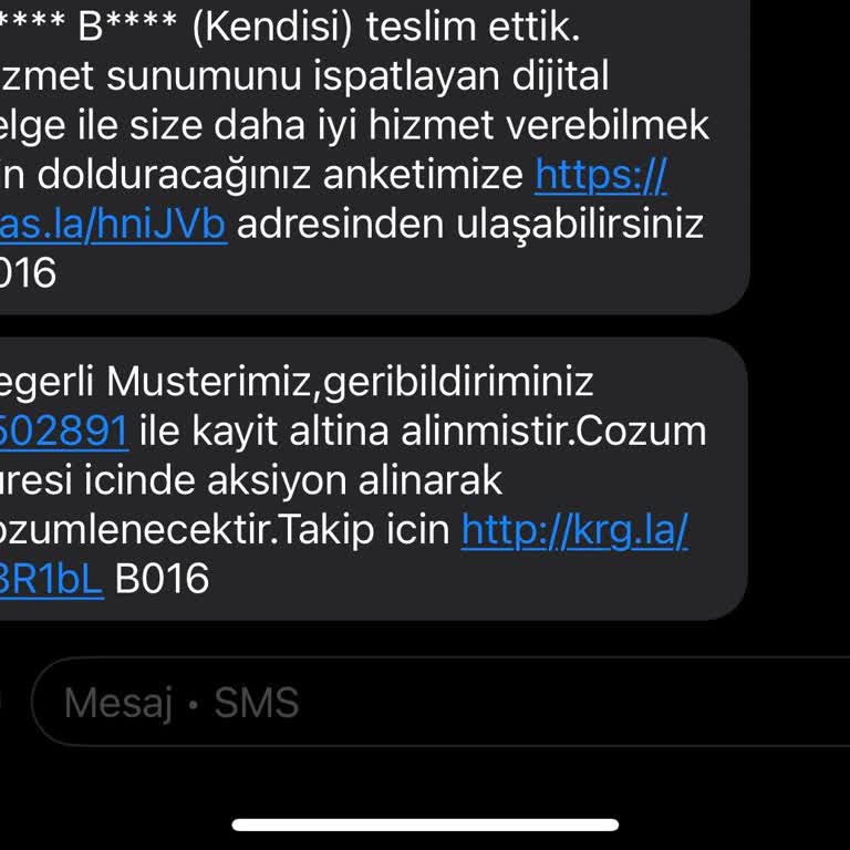 Teslim Edilmemiş Kargoya Teslim Edildi Mesajı