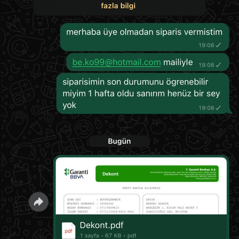 Sipariş Gecikmesi Ve İletişim Sorunu