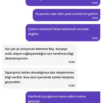 Getir Büyük Siparişim Teslim Edilmedi Ve İade Sorunu