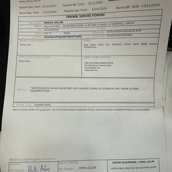 Kırık Televizyon Ekranı Ve İade Sürecinde Yaşanan Sorunlar