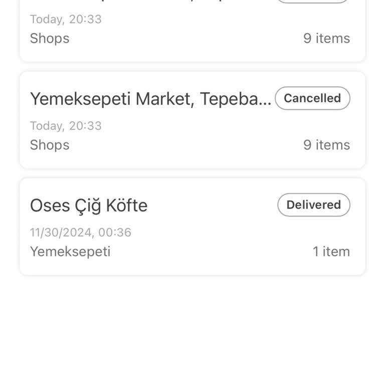 Yemeksepeti Market Sipariş İptali Ve Zaman Kaybı