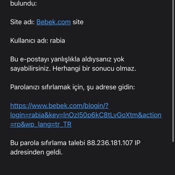 İzinsiz Parola Sıfırlama Mailleri