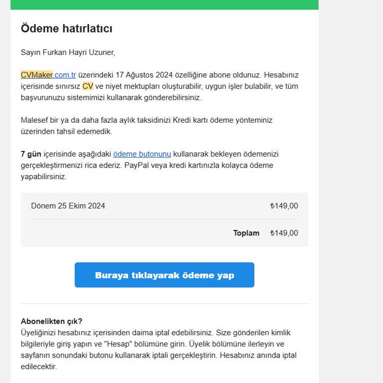 İzinsiz Abonelik Ve Para İadesi Talebi