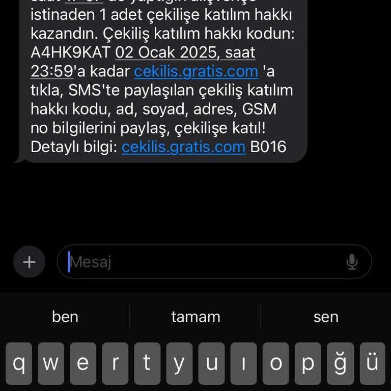 Yanlış Alışveriş Bildirimi: Yapmadığım Çekiliş Katılımı