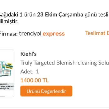 Kiehl's Trendyol'dan Eksik Ürün Teslimatı Ve 40 Günlük İade Süreci Mağduriyeti!