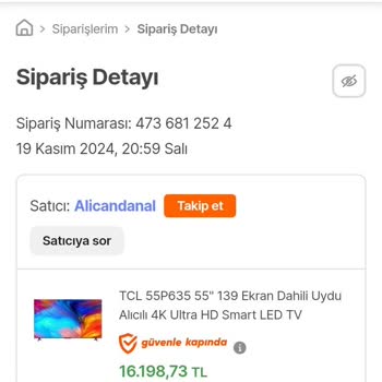 Hepsiburada'dan Sipariş Ettiğimiz Televizyonun Teslimat Sorunu