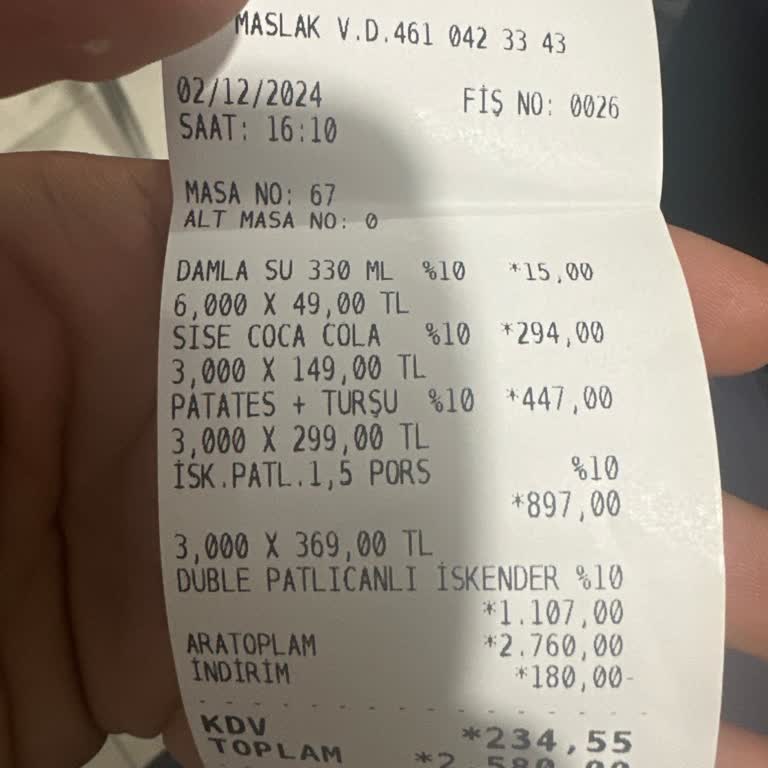 HD İskender Restaurant Kayseri Forum'da Müşteri Memnuniyetsizliği