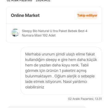 Yanlış Ve Sahte Ürün Gönderimi: Sleepy Bio Natural Bebek Bezi Sorunu