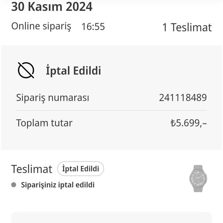 İptal Edilen Sipariş Ve Hak İhlali