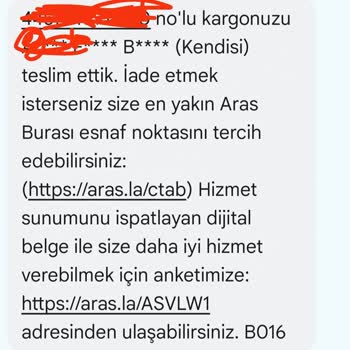Aras Kargo Şirinevler'de Teslimat Sorunu