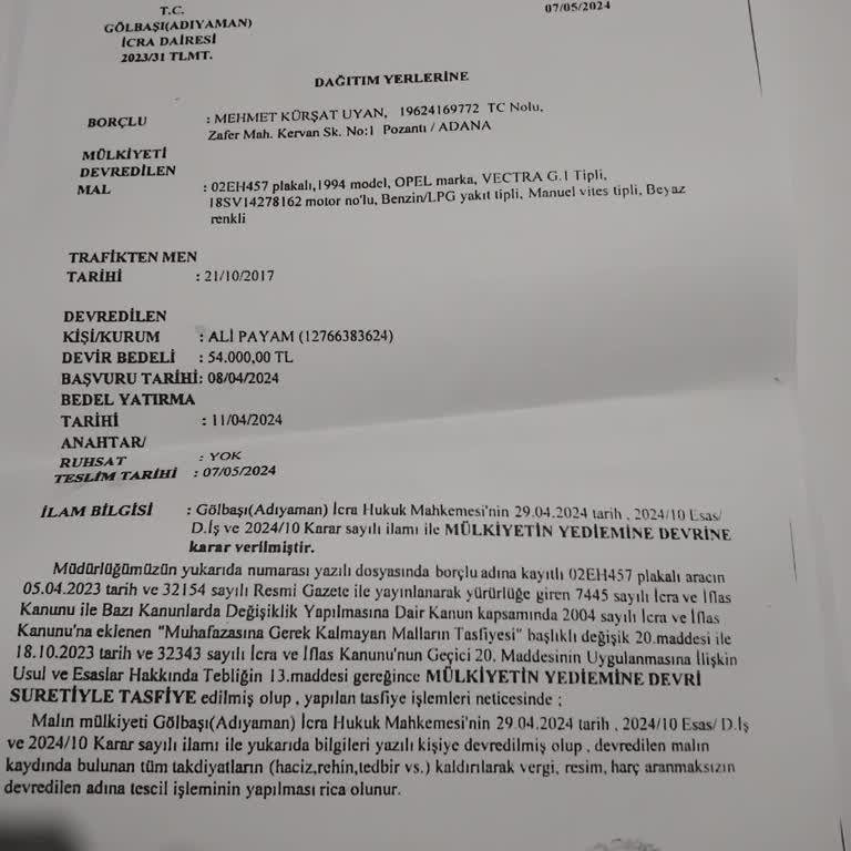 İcradan Alınan Araçta Beklenmedik Borç Şoku