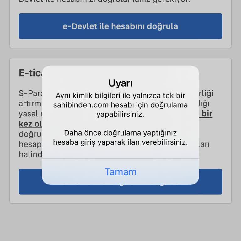Sahibinden.com'da Hesap Güvenliği Ve E-Devlet Doğrulama Sorunu