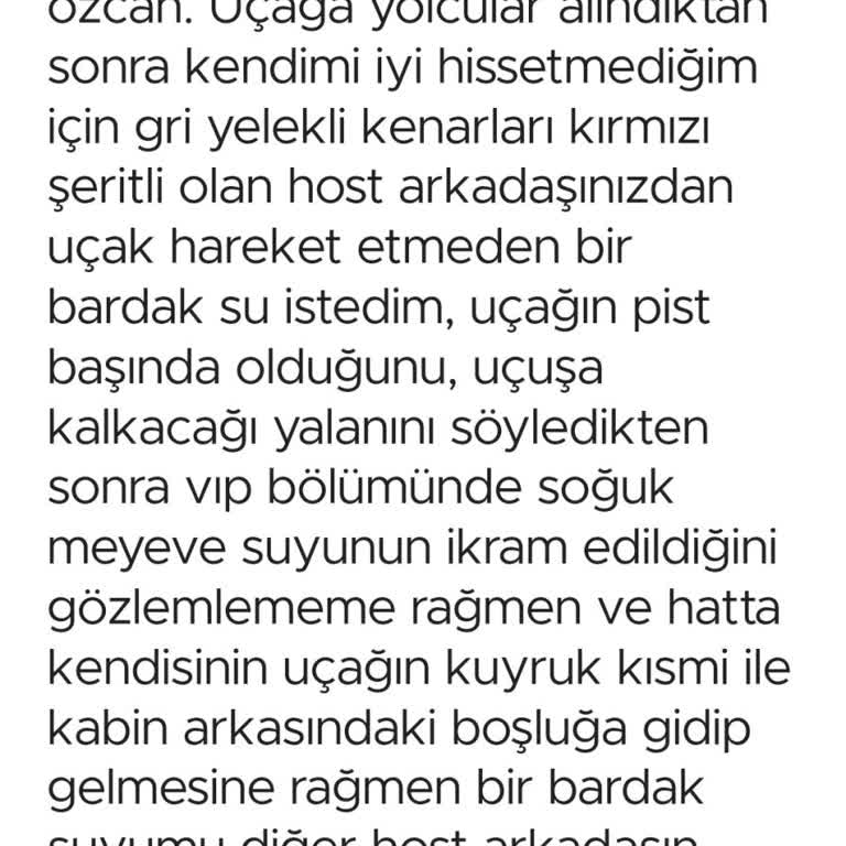 Uçakta Su İsteği Karşılanmadı