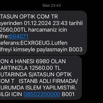 Atasun Optik'te Sipariş Görünmeme Sorunu Ve Yetersiz Destek