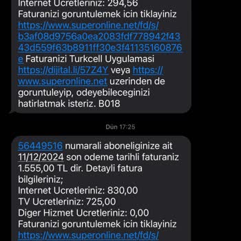 Turkcell Superonline'dan Yüksek Fatura Şoku Ve İletişim Eksikliği