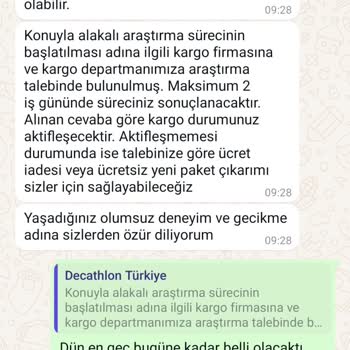 Decathlon'dan Teslimat Sorunu Ve İletişim Eksikliği
