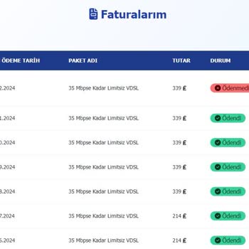 Aytelekom'dan Kapanmış Hizmete Devam Eden Faturalar