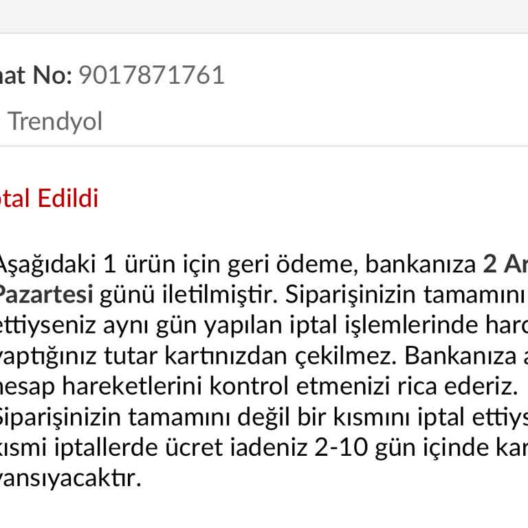 Trendyol Milla'da İptal Edilen Ürünlerin Taksit Sorunu
