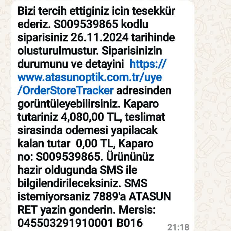 Atasun Optik'te Kargo Karmaşası Ve İletişimsizlik