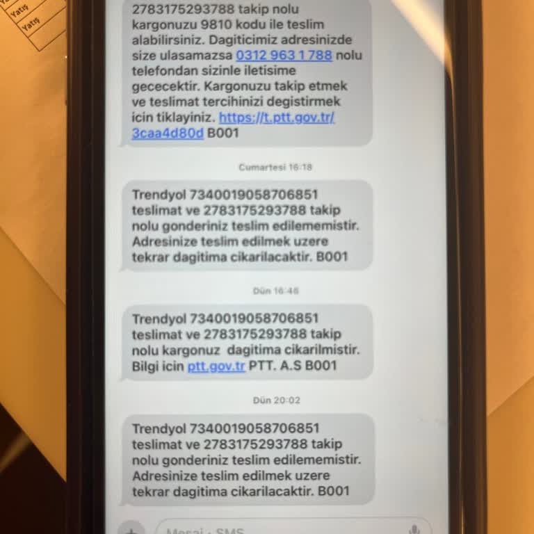 PTT Kargo Teslimat Sorunları Ve Yanıltıcı Bildirimler