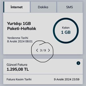 Yurt Dışı İnternet Paketinde Fazla Faturalandırma Sorunu