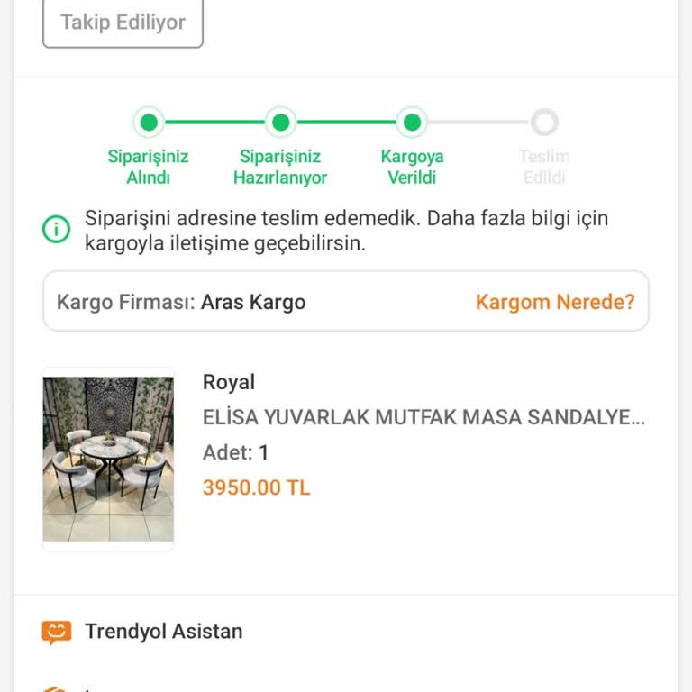 Eksik Gönderilen Masa Takımı Ve İlgisiz Müşteri Hizmetleri