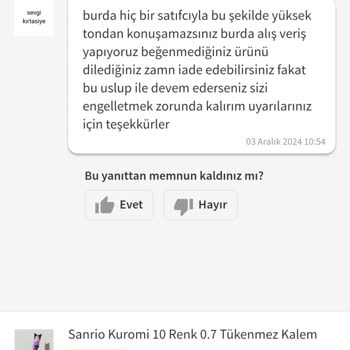 Yanlış Ürün Gönderimi Ve Tehditkar Satıcı Davranışı