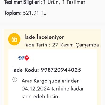 Boyner'den Aldığım Ürünün İadesi Yapılmıyor!