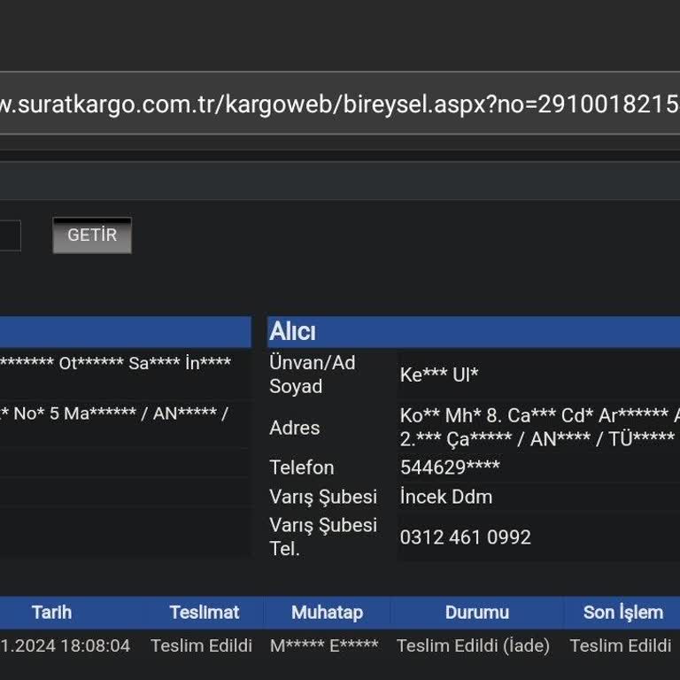 Sürat Kargo'nun Geciken Teslimat Sorunu