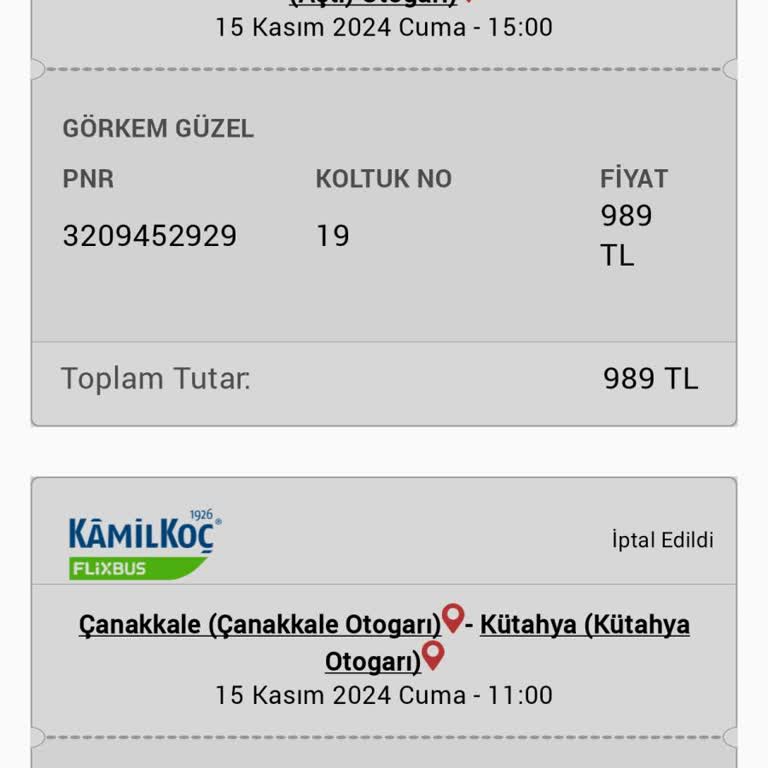 İade Edilmeyen Otobüs Biletleri Mağduriyeti