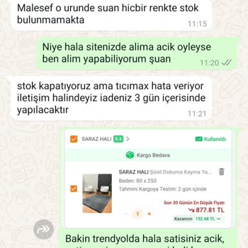 Stokta Olmayan Ürünlerin Satışı Ve İptal Edilen Sipariş