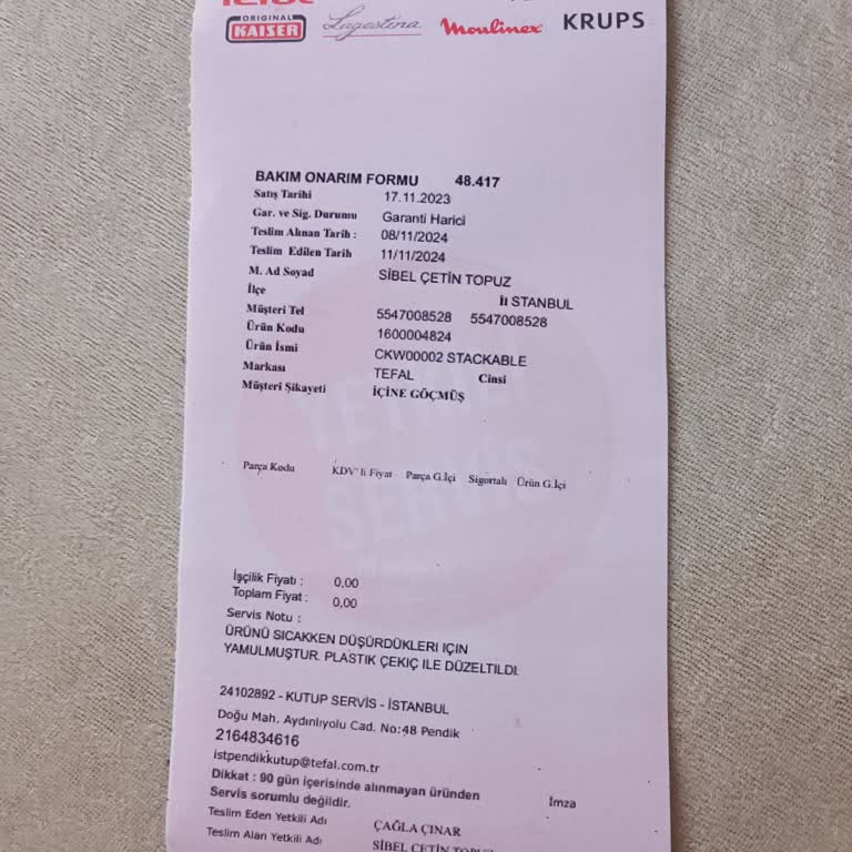 Tefal Yetkili Servisinde Karşılaşılan Saygısız Davranış
